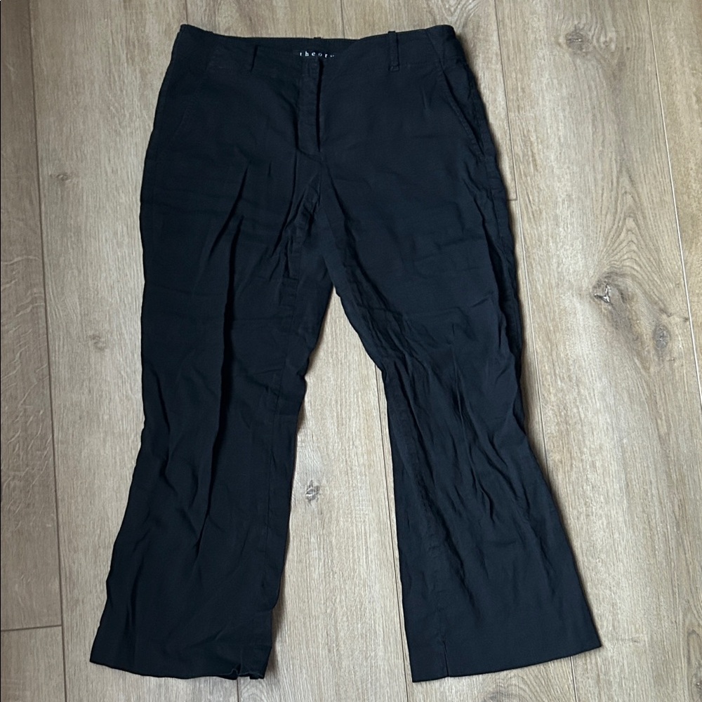 Theory Black Cropped Ankle Pants